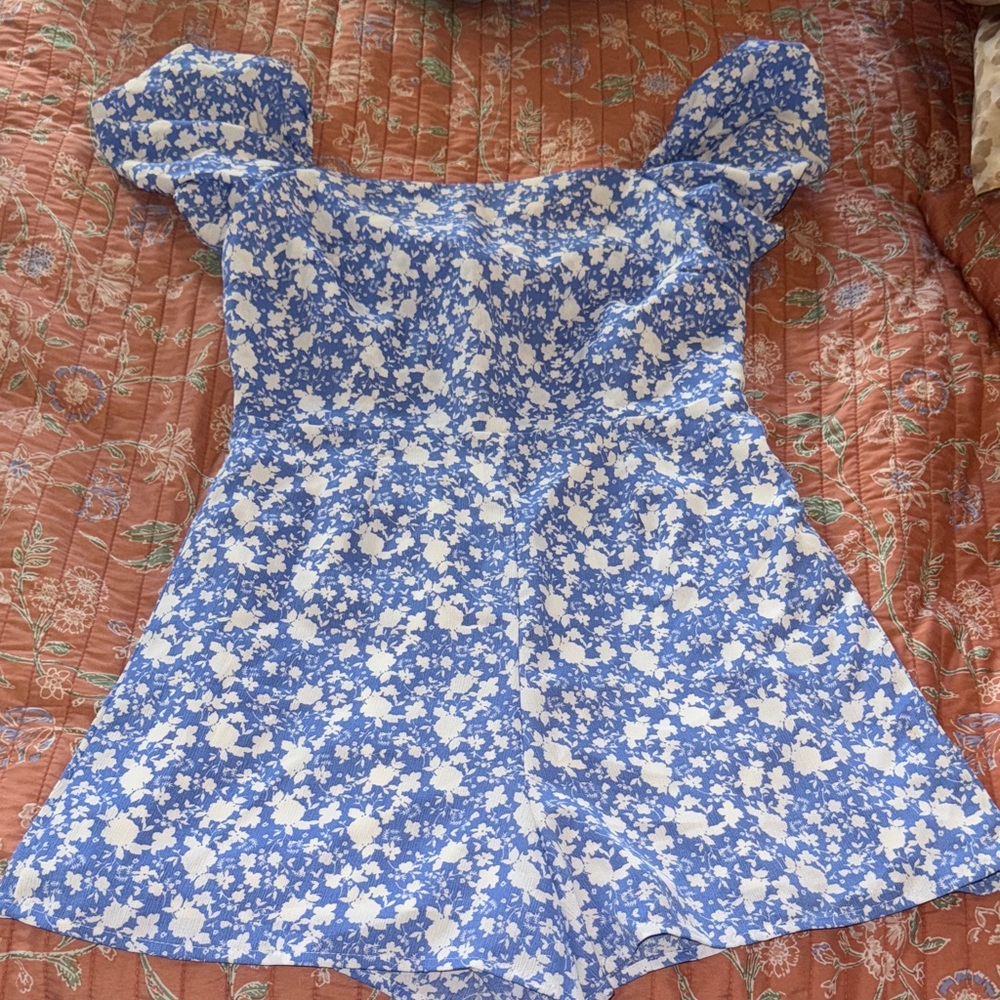 Floral Blue Women's romper